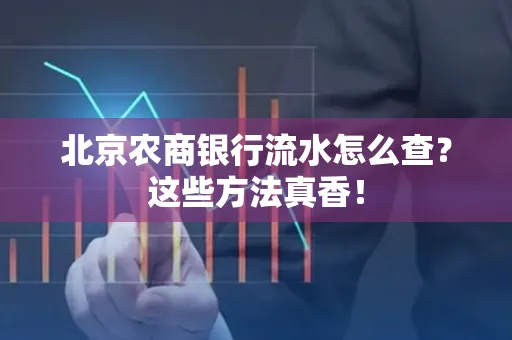 北京农商银行流水怎么查？这些方法真香！
