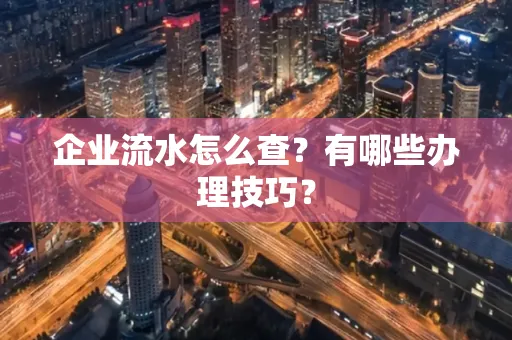 企业流水怎么查？有哪些办理技巧？